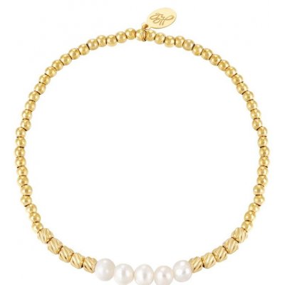 Ornamenti Pozlacený náramek Pearl Beads gold OOR300083