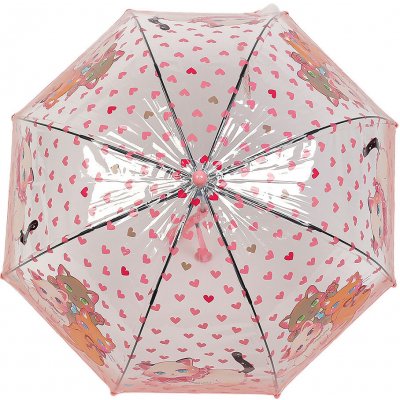Dětský průhledný vystřelovací deštník kočka 2 růžová stř. – Zboží Mobilmania