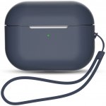 Hurtel silikonové pouzdro pro AirPods Pro 2 / AirPods Pro 1 + šňůrka na zápěstí - modré 5907769355431 – Zboží Živě