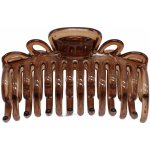 Skřipec na vlasy s dvojitými zuby, černá a hnědá barva Barva: hnědá – Zboží Dáma