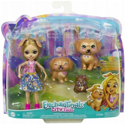 Mattel Enchantimals Gerika Golden Retriever s rodinkou – Zboží Mobilmania