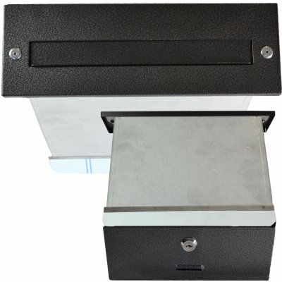 DOPRODEJ! Poštovní schránka 275x90x400 mm, stříbrná antik, pro zabudování do zdi s max. šířkou 350 mm, max. formát listu: A4 – Zboží Mobilmania