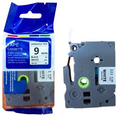 Kvalitní-tonery Kompatibilní páska do tiskárny štítků, Brother, TZE-221, černý tisk/bílý podklad, laminovaná, 8m, 9m – Zboží Živě