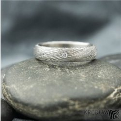 Kredum Hynek Kalista KS1024 dámský prsten Damasteel Prima diamant 1.5 mm  KS1024 C1.5 prsteny - Nejlepší Ceny.cz