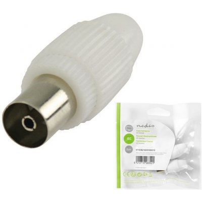 NEDIS IEC (Koaxiální) Konektor | Samice - 2 kusů | Bílá barva – Zboží Živě
