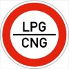 Piktogram Dopravní značka - Zákaz vjezdu LPG/CNG - Standardní kruh 700mm