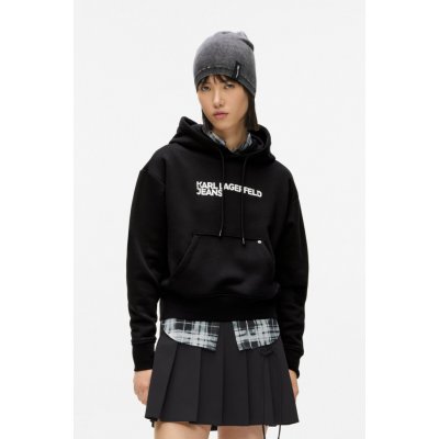 Karl Lagerfeld JEANS KLJ REG LOGO HOODIE BLACK – Zboží Dáma