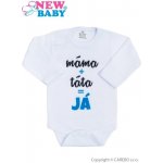 Body s potiskem New Baby máma plus táta rovná se JÁ modrá – Sleviste.cz