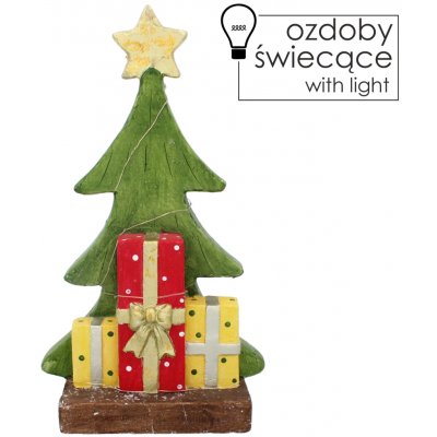 Pro-Tech shop Vánoční figurka stromeček s dárky LED 25,5x13,5x45,5cm 69419 – Hledejceny.cz