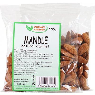 Ochutnej Ořech Mandle natural Carmel Supreme 23 25 velké 1 kg – Hledejceny.cz