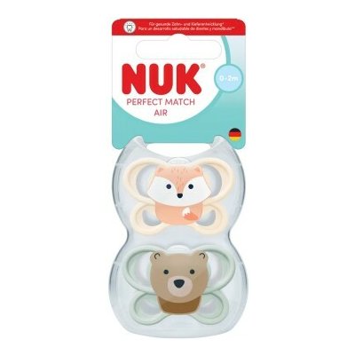 NUK Perfect Match AIR dudlík FOX/BEAR 2ks – Sleviste.cz