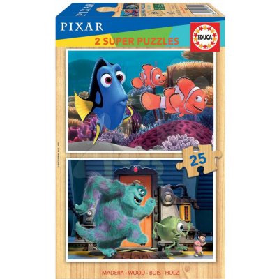 Educa EDU18597 Drevené Pixar Disney 2 x 25 dílků