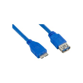 4World 08972 kabel USB micro, 2m, 3.0, USB A(F) - microUSB B(M), modrý