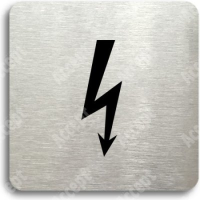 ACCEPT Piktogram elektrické zařízení - stříbrná tabulka - černý tisk bez rámečku – Zboží Mobilmania