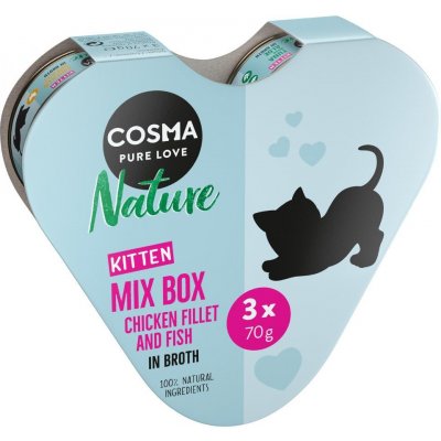 Cosma Nature Kitten Heart Box 3 x 70 g