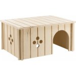 Ferplast SIN dřevěný domeček pro drobná zvířata L 34,5 x 24 x 16,5 cm – Zboží Mobilmania