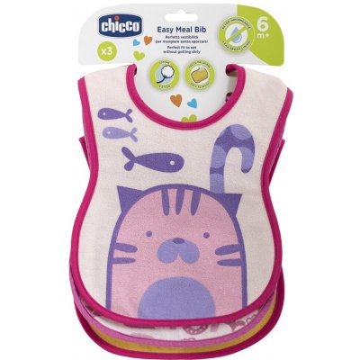 Chicco Bryndák bavlněný nepremokavý - pink 2ks, 6m+ – Hledejceny.cz