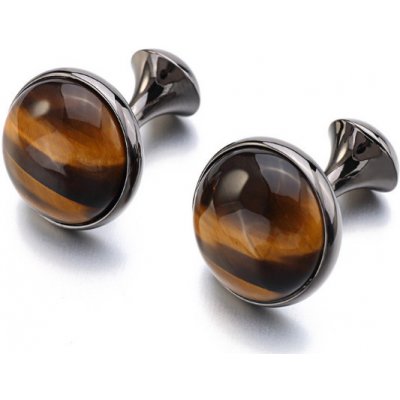 Amparo Miranda manžetové knoflíčky s tygřím okem F7-5-1972 šedé – Zboží Dáma