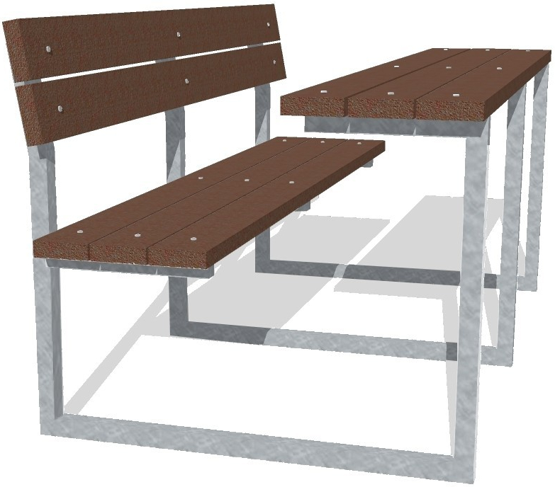 Profiba Set Zahrádka(plast), 1 000 mm (1000x120x40 mm), Mechanická kotva M12, Komaxit, RAL 9006 stříbrná