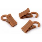 Žabky na záclony plastové s háčkem - hnědá světlá (10 ks) – Zboží Dáma