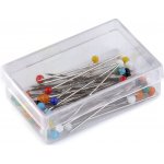 Prima-obchod Špendlíky se skleněnou hlavičkou délka 30 mm, barva mix 1 nikl – Zboží Mobilmania