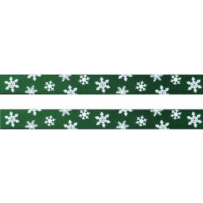 Saténová stuha zelená (10 mm) - vločky - metráž – Hledejceny.cz