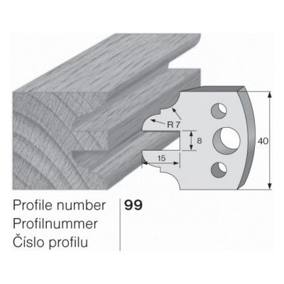 Nůž profilový č. 99 SP do frézovací hlavy 40 x 4 mm PILANA – Zbozi.Blesk.cz