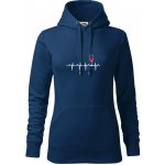 Víno ekg mikina dámská Cape s kapucí Půlnoční modrá – Zboží Dáma