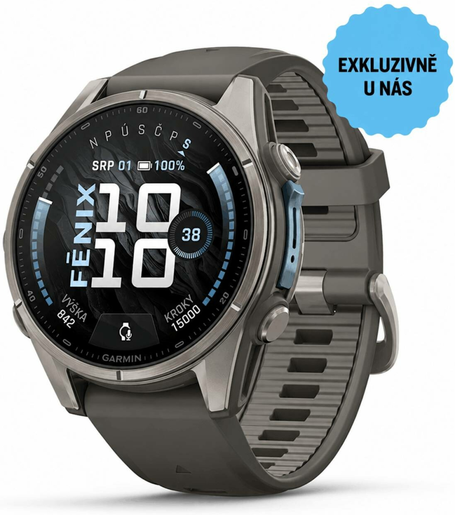 Garmin Fénix 9 - 43 mm, AMOLED, Sapphire, Titanium / Pebble Gray 010-04761-11
