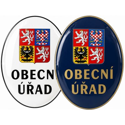 Smaltovaný ovál se státním znakem a názvem instituce - Obecní knihovna – Hledejceny.cz