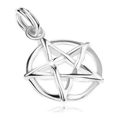Šperky Eshop Přívěsek pentagram v kruhu stříbro 925 SP01.30