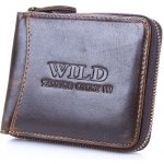 WILD Pánská kožená peněženka na zip W5532 hnědá – Zboží Mobilmania