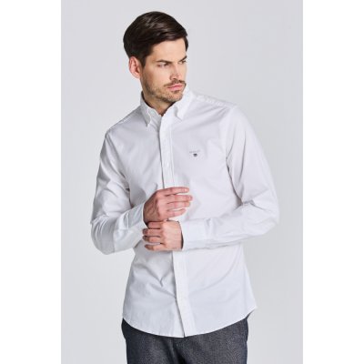 košile GANT D1. SLIM OXFORD STRETCH SHIRT bílá S – Zboží Mobilmania