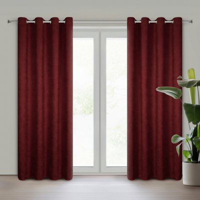 EUROFIRANY ZÁVĚS NA KROUŽCÍCH ADA 140X250 CM BORDOVÁ – Hledejceny.cz