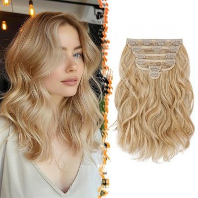 Barsdar Clip in prodloužení vlasů, 30 cm Krátké vlnité Clip in Prodlužování vlasů Blond pro ženy – Sleviste.cz