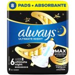 Always Ultimate Night hygienické vložky Vel. 6 s křidélky 8 ks – Zboží Mobilmania
