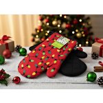 BBK Vánoční kuchyňské rukavice chňapky TREELIGHT červená 18 x 30 cm 100% bavlna – Zbozi.Blesk.cz