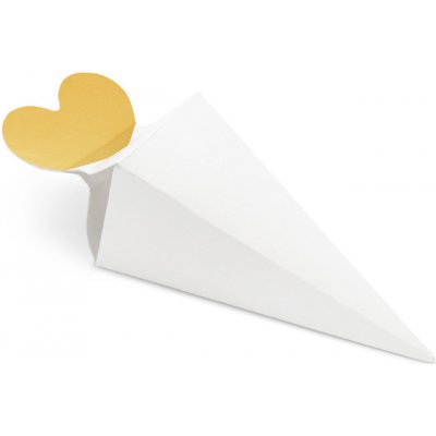 PartyDeco Papírové krabičky kornoutky se zlatým srdcem 6 ks – Hledejceny.cz