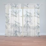 Sablio Záclony Modré lístky: 2ks 150x250cm – Hledejceny.cz