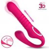 Vibrátor Action Strapless Strap On Thrusting & Waving Pulse Triple Dildo Pink