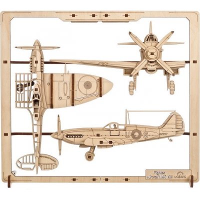 UGEARS 3D puzzle Fighter Aircraft 2,5D 47 ks – Zboží Dáma