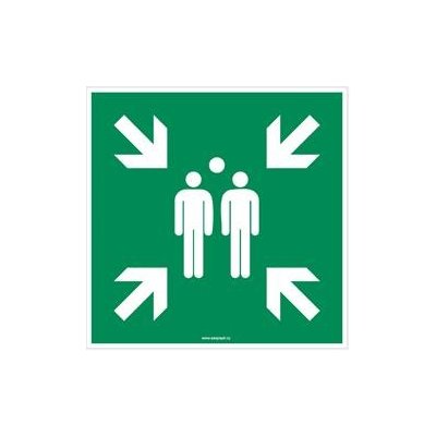 Shromaždiště - bezpečnostní tabulka, plast 1 mm 300x300 mm – Zbozi.Blesk.cz