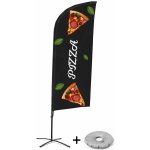 Jansen Display Kompletní sada reklamní vlajky ve tvaru křídla, Pizza Křížová Základna, 1273 x 3030 mm – Zboží Živě