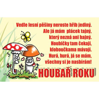Průkaz Houbař roku – Zboží Mobilmania