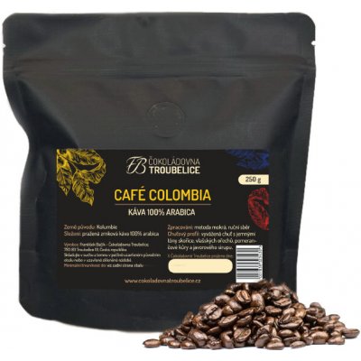 Čokoládovna Troubelice Café Colombia zrnková 250 g – Hledejceny.cz