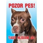 Grel nálepka pozor pes pitbulteriér