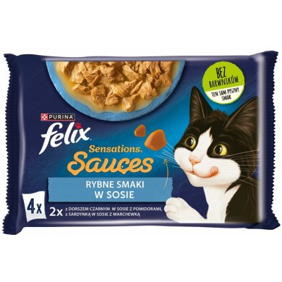 Felix Sensations Sauce Surprise treska rajče a sardinky mrkev v omáčce 4 x 85 g – Zbozi.Blesk.cz