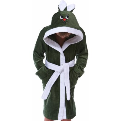 Župan froté dětský zelená khaki tmavá Králíček Zajíček Ušáček 1T0455 zelená – Zboží Dáma