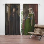 Sablio Závěs Svatba manželů - Jan van Eyck: 2ks 140x250cm – Hledejceny.cz