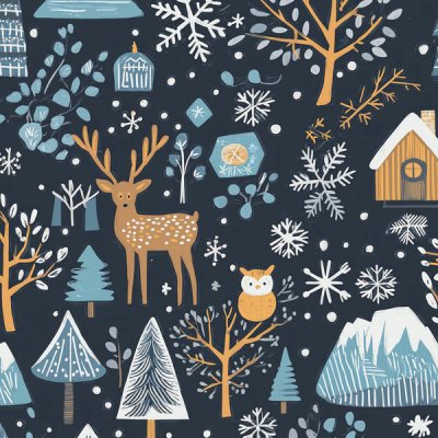 Takoy Teplákovina Milano 150 cm sova a jelen v lese – Zboží Mobilmania